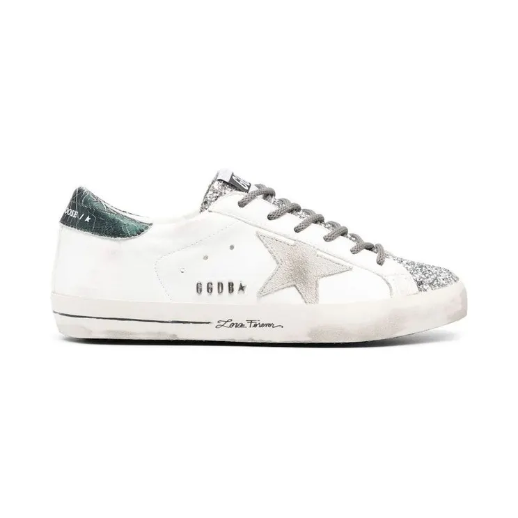Golden Goose Super-Star Love Forever White Silver Green (GWF00101-F004787-82383)