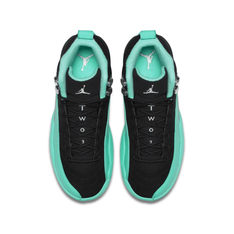 Jordan 12 Retro Hyper Jade (GS) Black/Metallic Silver-Hyper Jade (510815-017)