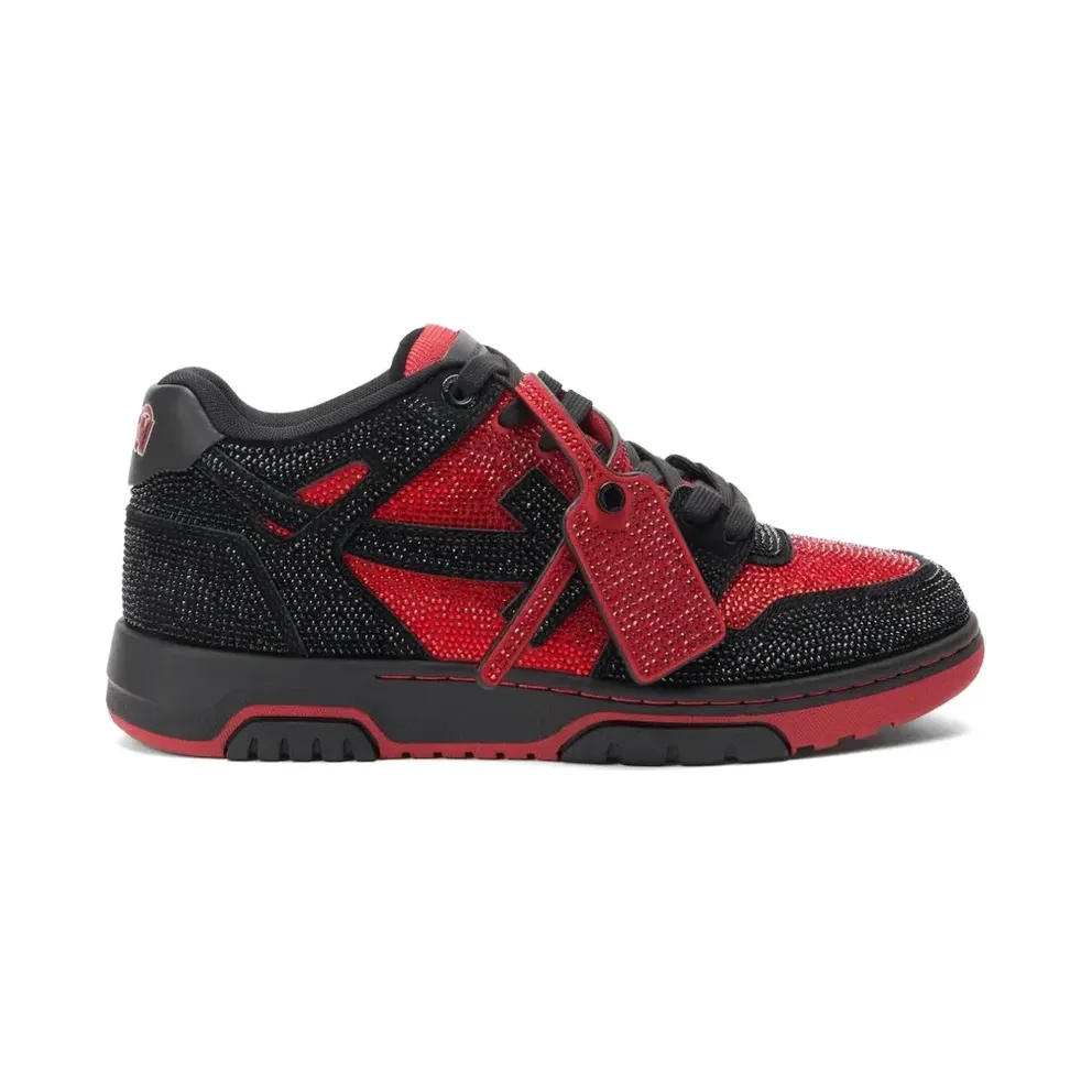 Off-White Out Of Office verfraaid with stras – Black (OMIA189G25LEA0021025)
