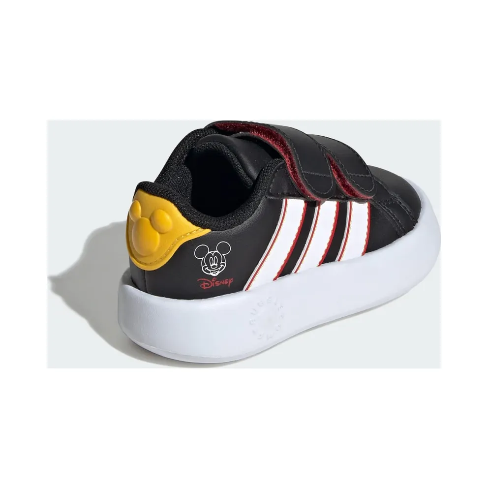 adidas X Disney Mickey Mouse Grand Court Shoes Kids “Core Black / Cloud White / Collegiate Red” (JQ8071)