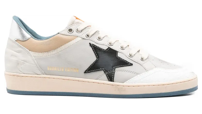Golden Goose Ball Star leren “Grey” (GMF00771F007572)