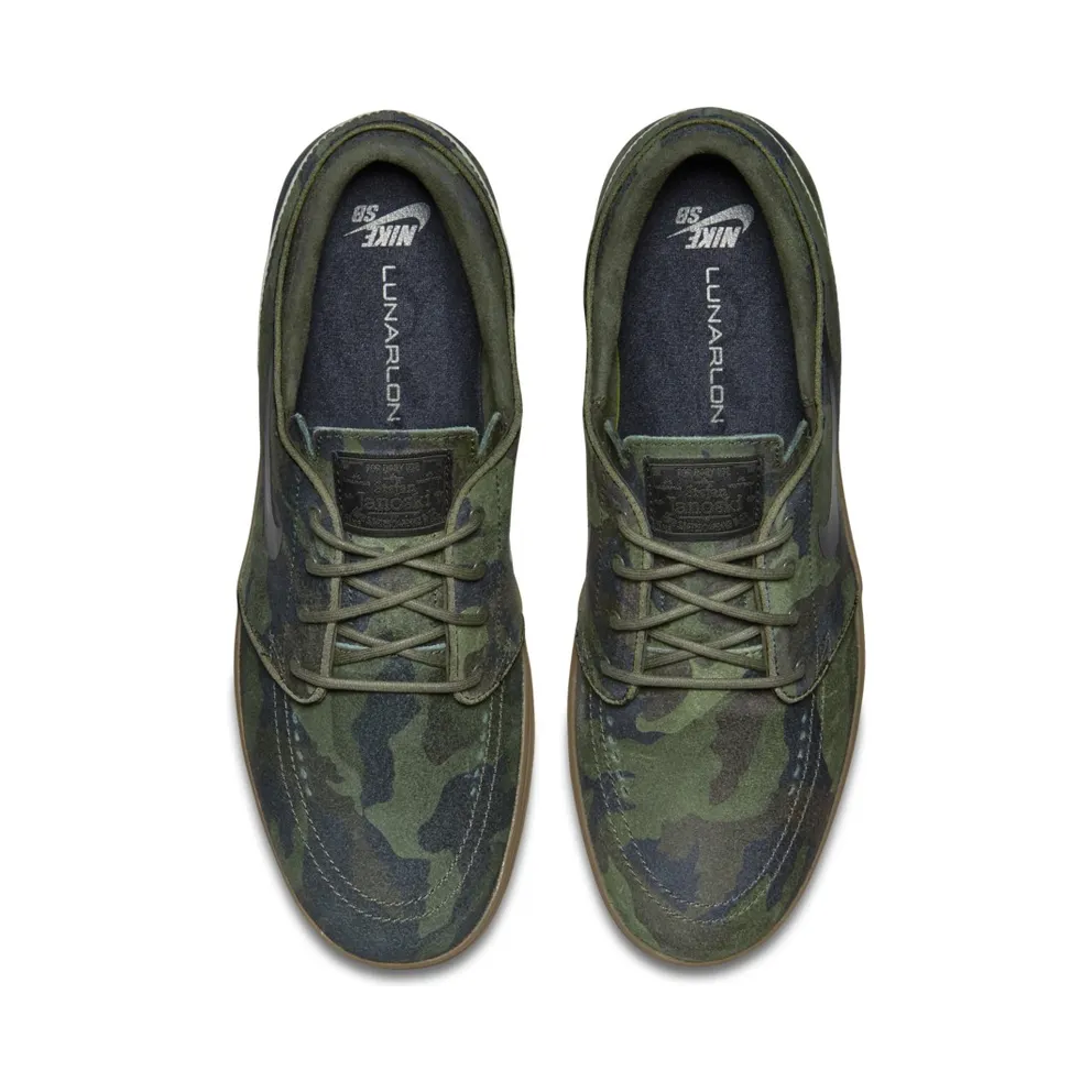 Nike SB Lunar Stefan Janoski Green Camo Cargo Khaki/Black-Gum Medium Brown (669563-302)