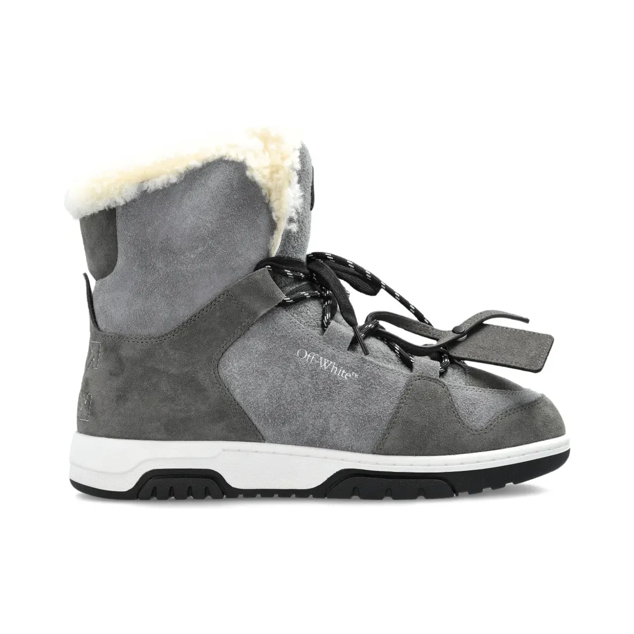 Off-White High-Top-Sneakers mit Schnürung “Grey” (OMIY003F25LEA0016512)