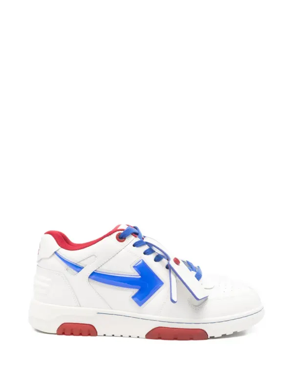 OFF-WHITE Out Of Office OOO Low Tops Bubble Arrow White Cobalt Blue (OMIA189S26LEA0090147)