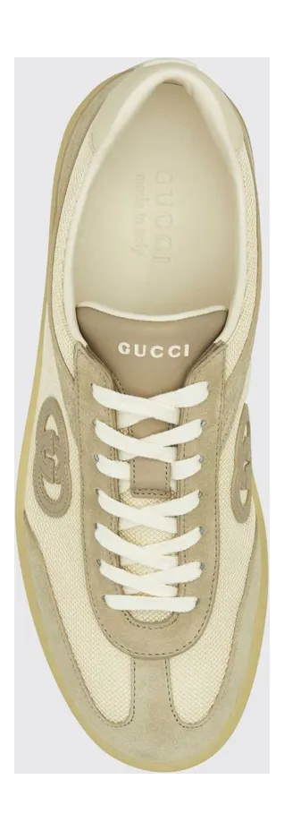Gucci G75 Low-Top Sneakers in GG Monogram Fabric and Suede White (791742AAECN9548) (2)