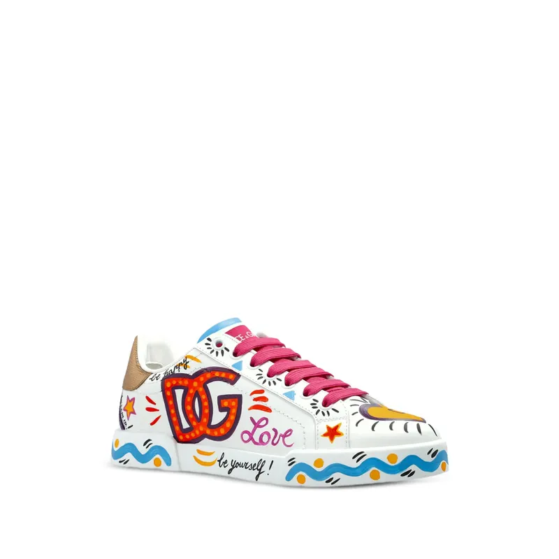 Dolce & Gabbana Logo-print Leather “White” (CK2464 A3L79 8M541)