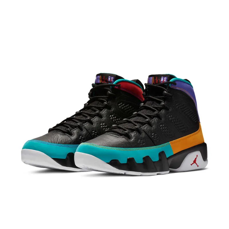 Jordan 9 Retro Dream It Do It Black/University Red-Dark Concord-Canyon Gold-Turbo Green-White (302370-065)