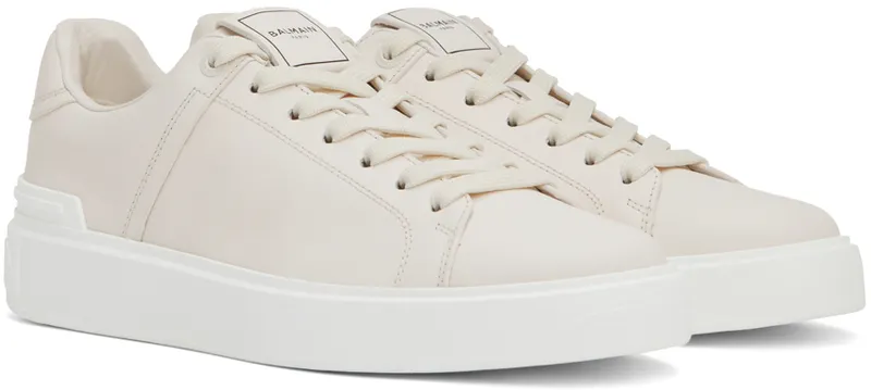 Balmain White B-Court Low-Top (YM1VI288LVTR)