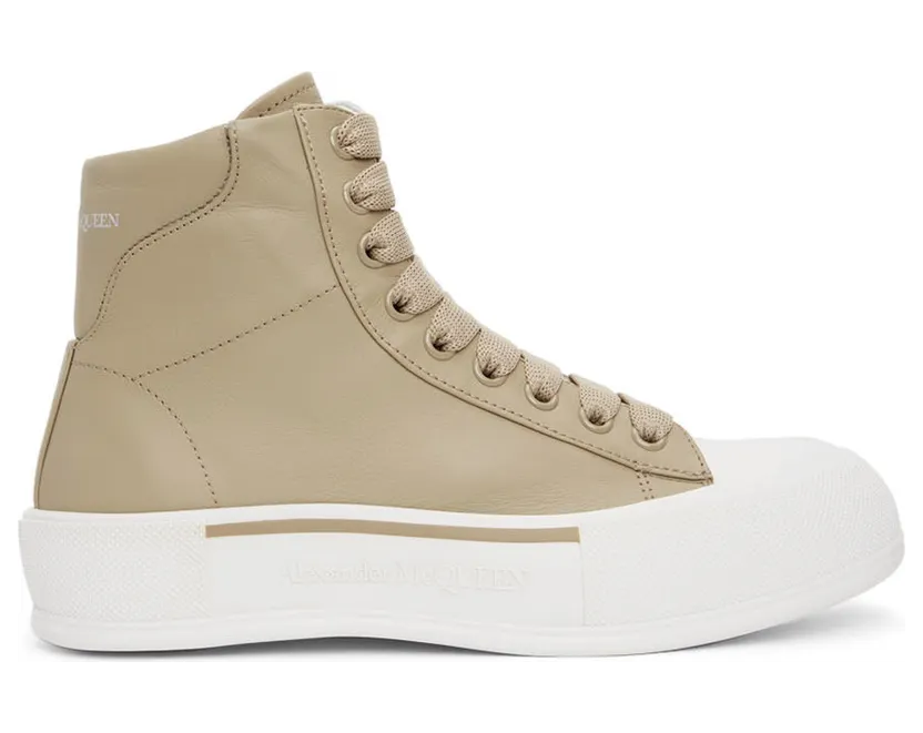 Alexander McQueen Beige High-Top Sneakers (682401WIB63)