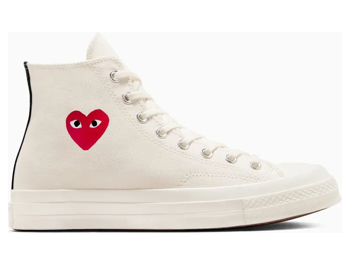Converse Converse x PLAY Comme des Garçons Single Heart Chuck 70 White Black/ Red (A08800C)