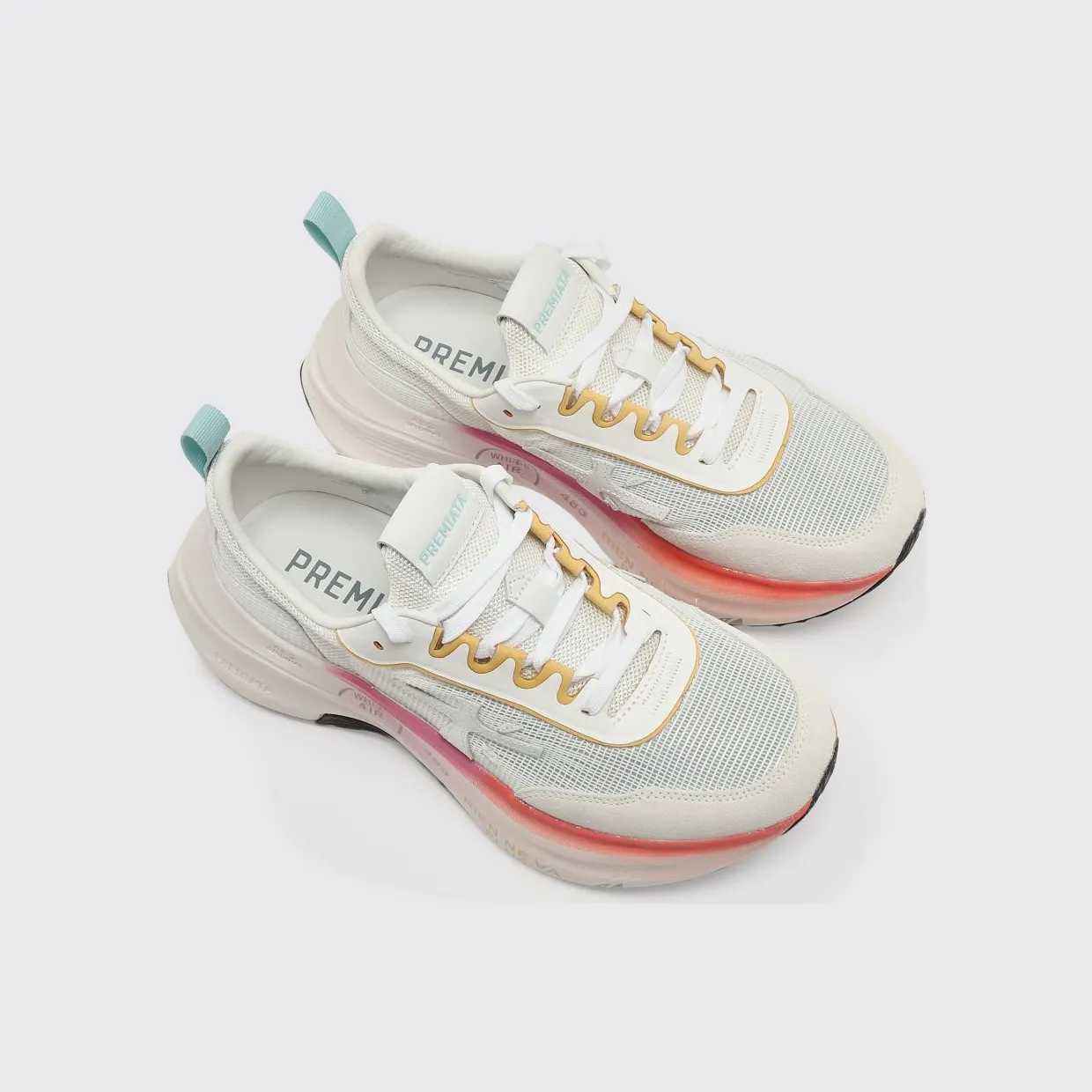 Premiata Hill Nylon and Suede Sneakers White (HILL8239)
