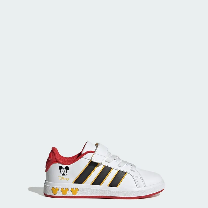 Adidas adidas Disney Mickey Mouse Grand Tennis Shoes Kids Cloud White / Core Black / Bold Gold (JQ8067)