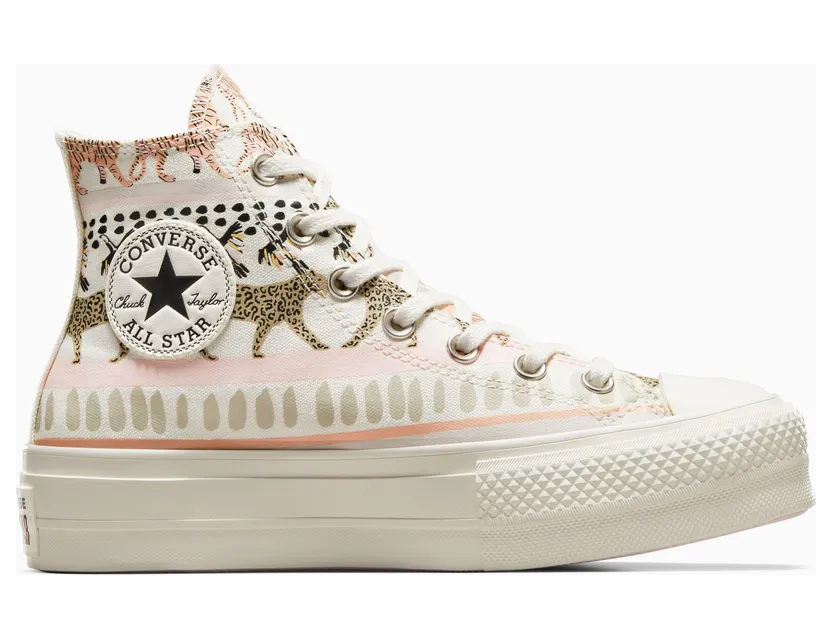 Converse Chuck Taylor All Star Lift Platform Animal Abstract Egret/egret/decade Pink