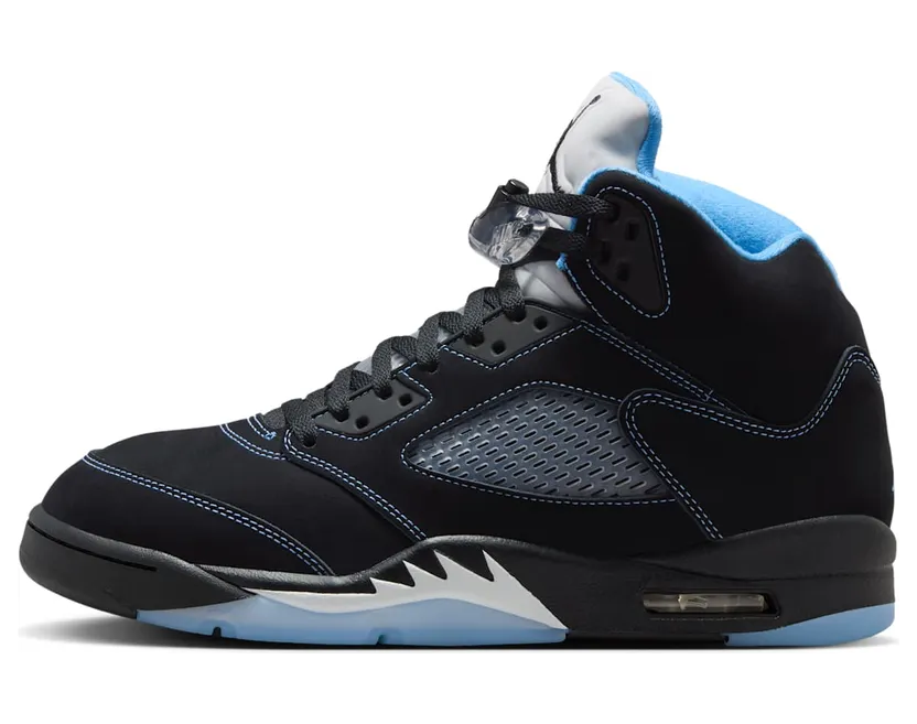 Air Jordan 5 Black University Blue: blauwe heat