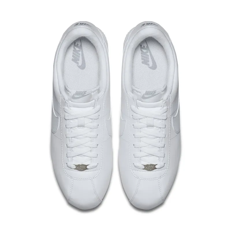 Nike Cortez Basic Leather White White-Wolf Grey-Mtllc Silver White/White-Wolf Grey-Mtllc Silver (819719-110)
