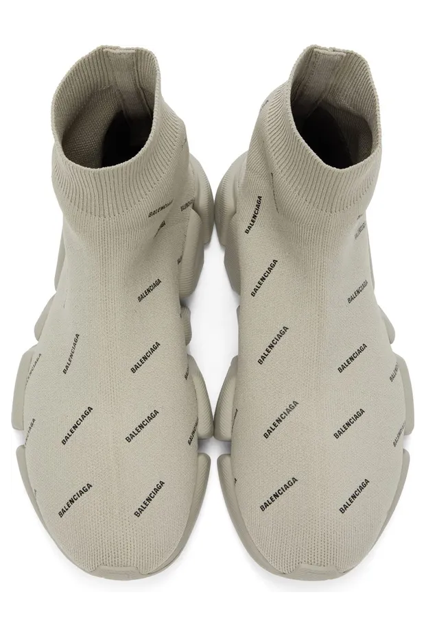 Balenciaga All Over Logo Speed 2.0 Beige (617239W2DBO9910) (5)