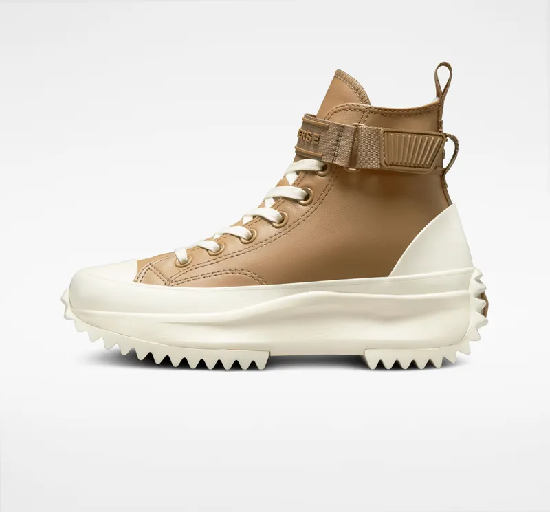 Converse Run Star Hike Platform Leather Hike Sand Dune/egret/egret