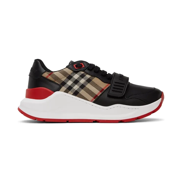 Burberry Ramsey Black Leather Vintage Check (W) (8038184)