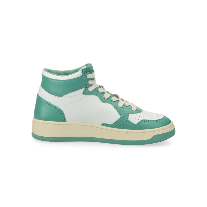 Autry Medalist Mid W (leat / leat white / malachite) – AUMWWB30
