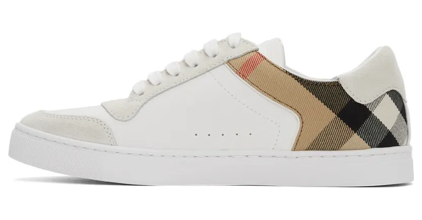 Burberry White Check Reeth Sneakers (8024125) (3)