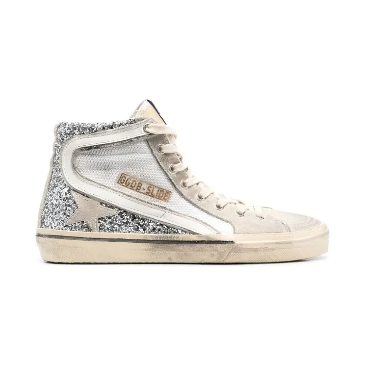 Golden Goose Slide High-Top-Sneakers – Silber (GWF00116F004148)
