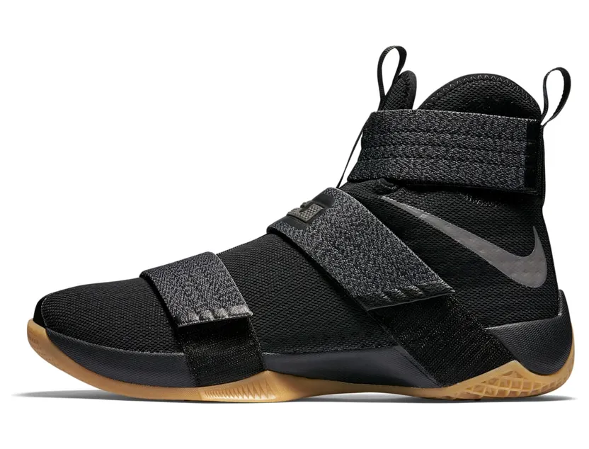 Nike LeBron Soldier 10 SFG ‘Black Gum’ Black/Multi Color-Dark Grey-Gum Yellow (844378-009)