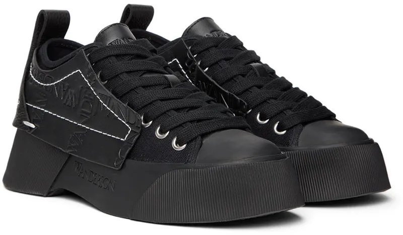 JW Anderson Black Chunky Low-Top Sneakers (ANW38000A 15028)