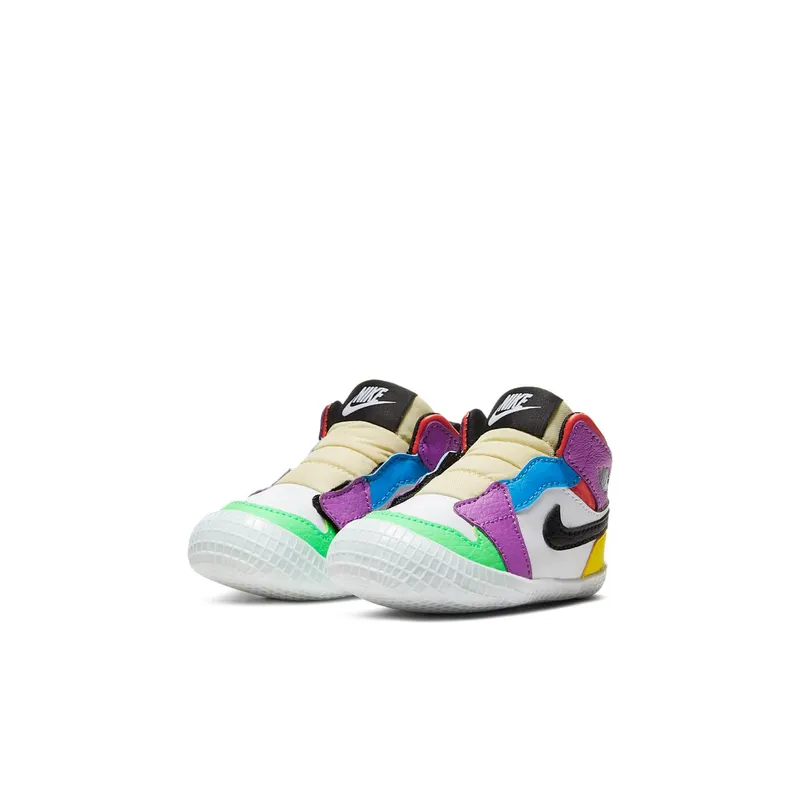 Jordan 1 Crib Bootie Multi-color White/Black-Lightbulb-Team Orange (AT3745-109)