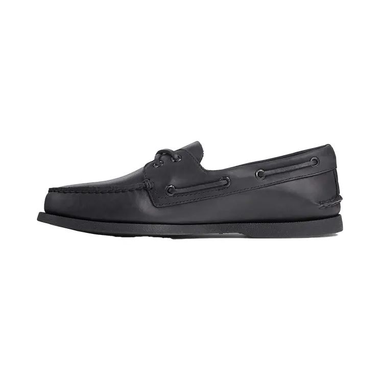 Sperry A/O 2 Eye Leather (Wide) “Black” (0836981-WIDE)