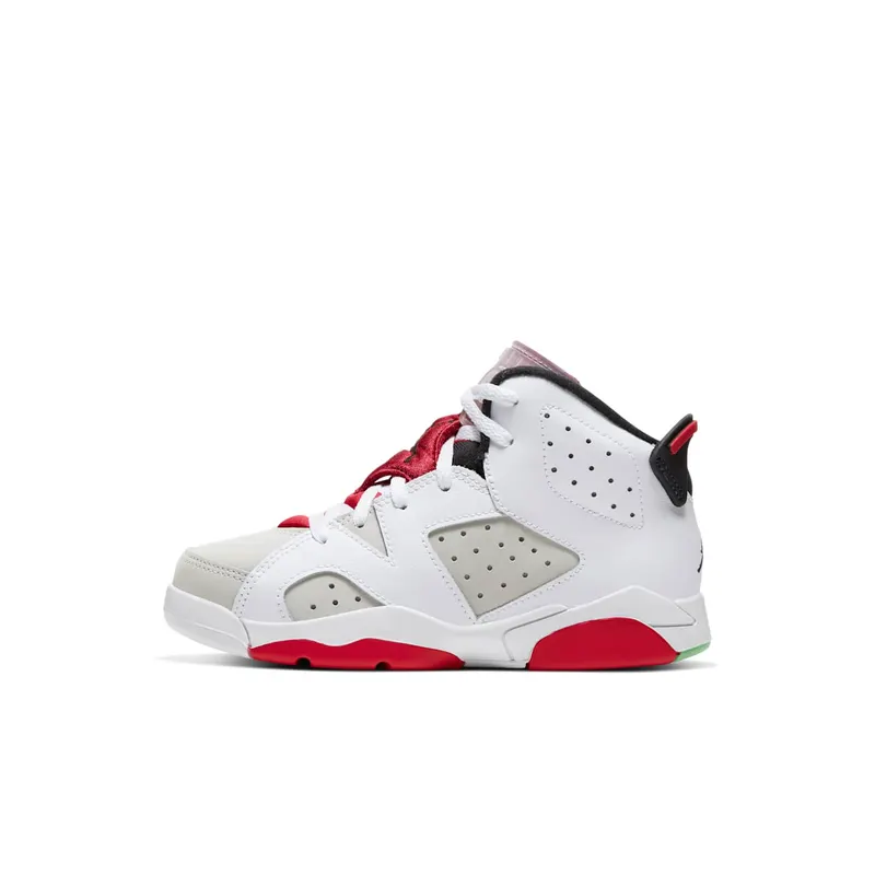 Jordan 6 Retro Hare (PS) Neutral Grey/White-True Red-Black (384666-062)