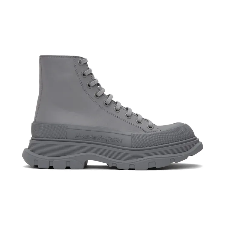 Alexander McQueen Grey Tread Slick High Sneakers (627206WIB81)