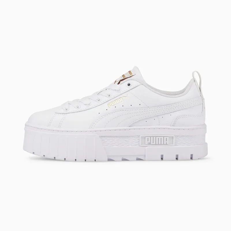 PUMA Mayze Leather Youth White/Gold (384527-01)