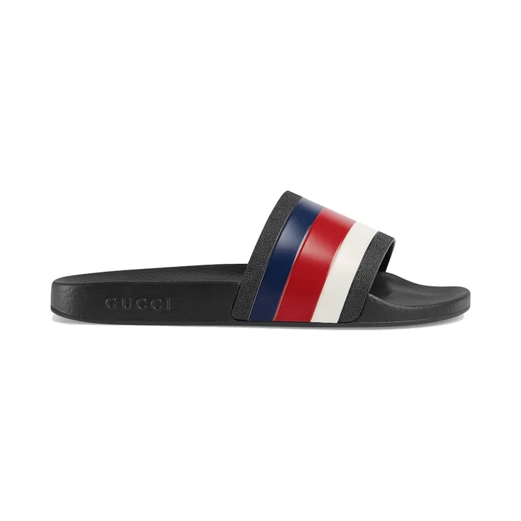 Gucci Pursuit Pool Slides Blue White Stripe (308234 GIB10 1071)