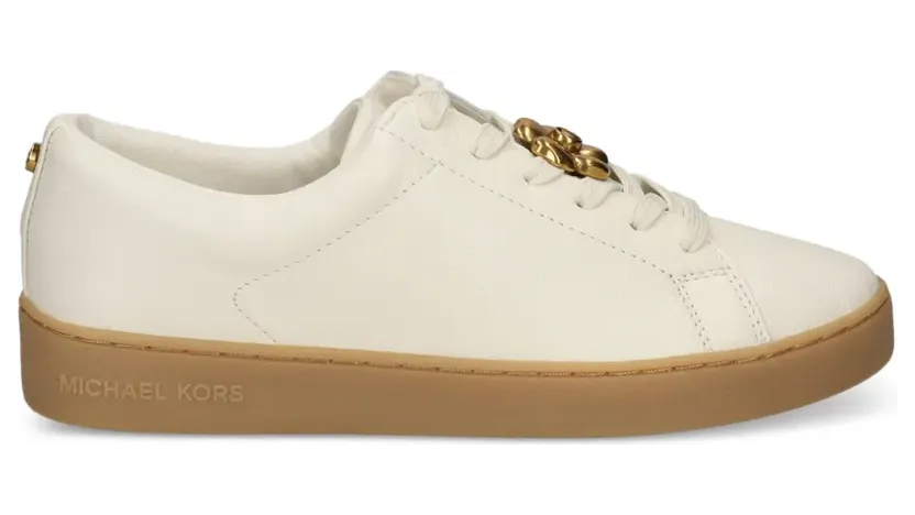 Michael Kors Leren sneakers met bloemdetail – Beige (43T6KTFS1L)