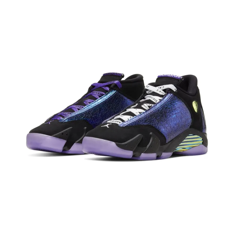 Jordan 14 Retro Doernbecher (2019) (GS) Black/Court Purple-Multi-Color-White (CV2470-001)