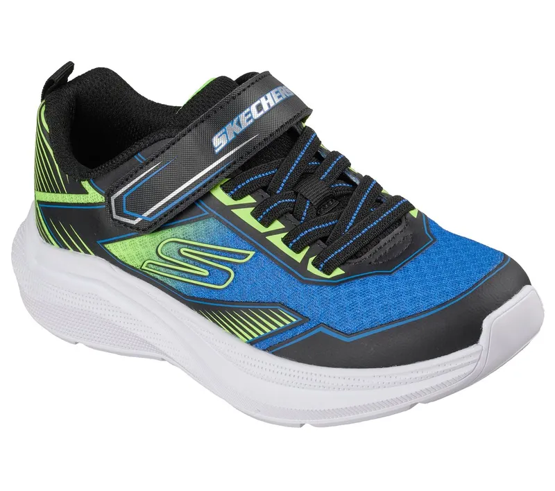 Skechers Microspec Velocity – Grid-Drift Sneaker Black/Blue/Limoen