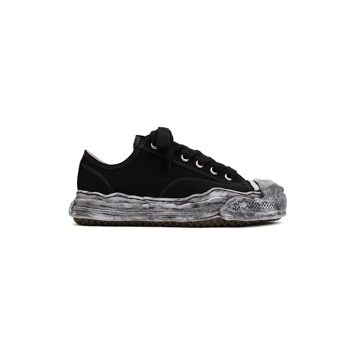 Maison Mihara Yasuhiro Hank OG Sole Garment Dyed Canvas Low Black White (A13FW714-BLK)