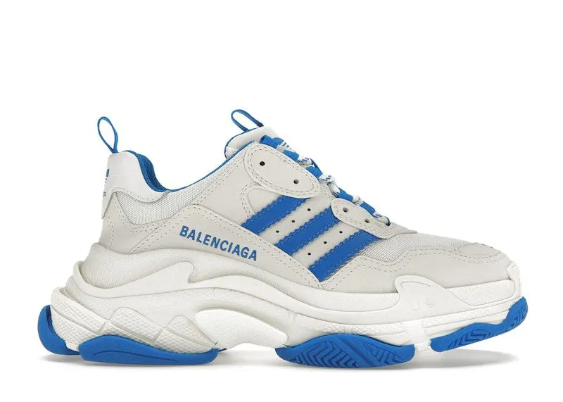 Balenciaga x adidas Triple S White Blue (712764W2ZB39040)