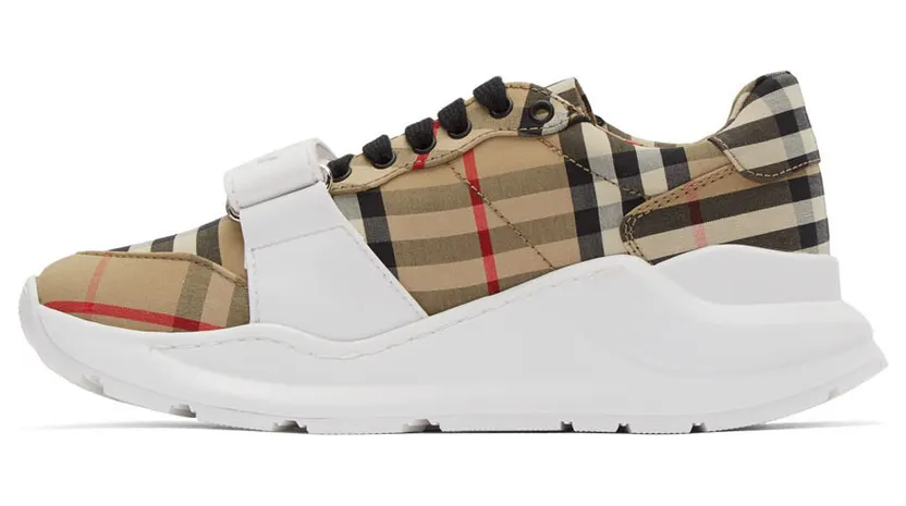 Burberry Beige Check Regis Sneakers (8020281) (3)