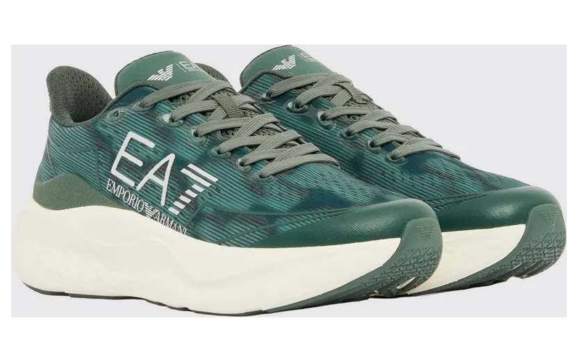 EA7 Printed Polyester Sneakers Green (X8X245XK442MZ606)