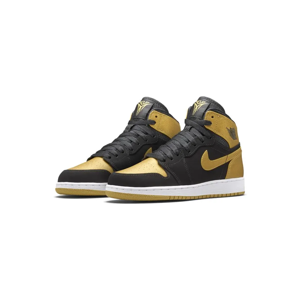 Jordan 1 Retro Melo (GS) Black/Metallic Gold-White (705300-026)