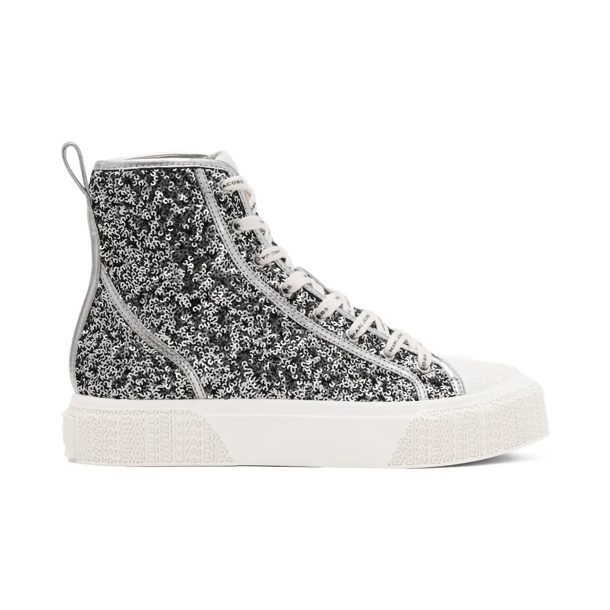 Marc Jacobs High-Top-Sneakers mit Pailletten “Silver” (2R5FSN001F07040)