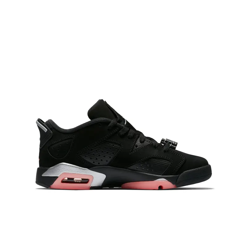 Jordan 6 Retro Low Sunblush (GS) Black/Sunblush-Metallic Silver (768878-022)