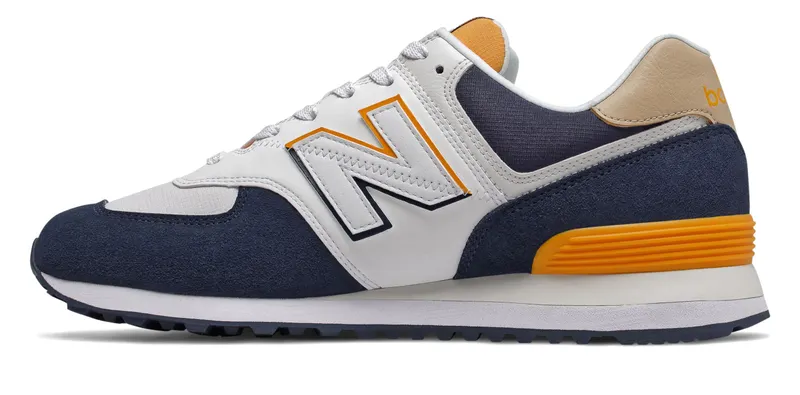 New Balance 574 White Navy Yellow White/Navy-Yellow (ML574SUR)