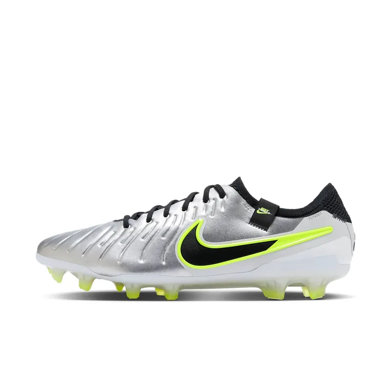 Nike Tiempo Legend 10 Elite FG “Metallic Silver / Volt” (DV4328-001)