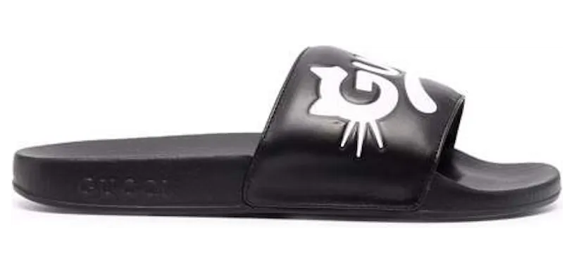 Gucci Kitty Logo Slides Black (W) (659947DIR00)