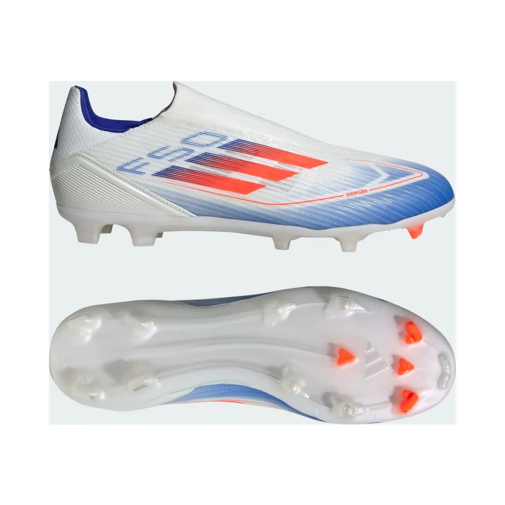 adidas F50 League Laceless Firm/Multi-Ground Cloud White Solar Red Lucid Blue (IE0606)