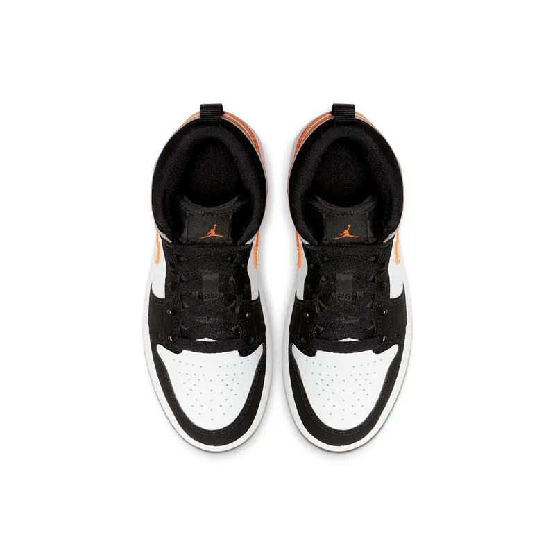 Jordan 1 Mid Shattered Backboard (PS) Black/Starfish-Starfish-White (640734-058)