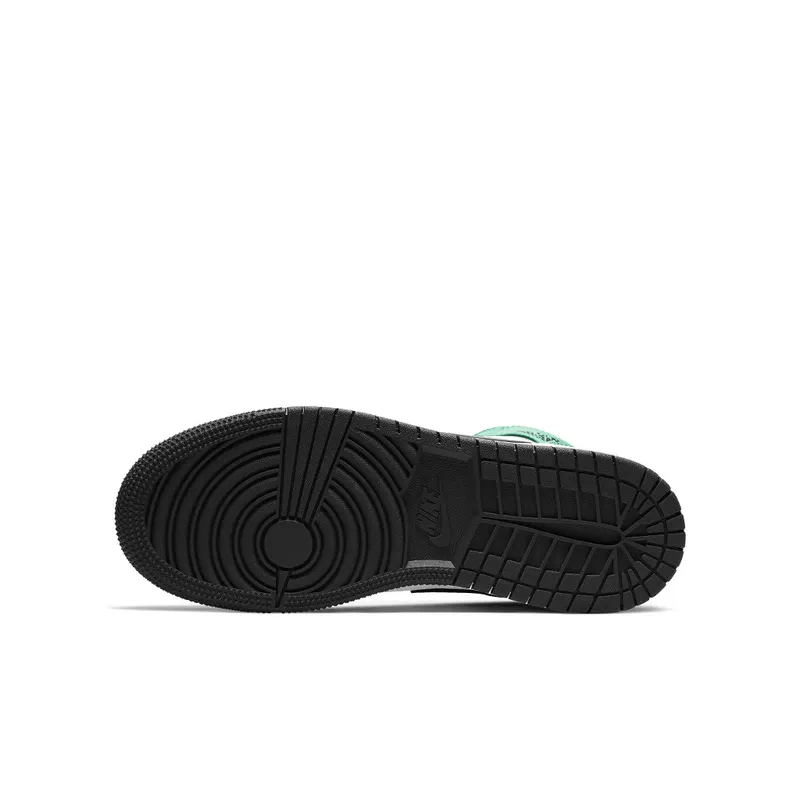 Air Jordan 1 Mid Pastel Black Toe (GS) (2021) – “White / Black-volt-green Glow” (554725-175)