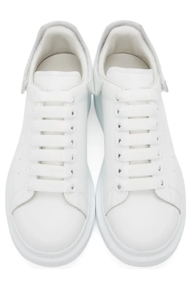 Alexander McQueen White Detachable Tab Oversized Sneakers (625161WHYB7) (4)